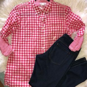 Gap Factory Red Gingham Top. Sz L